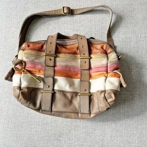 Fossil Leather and Suede handbag